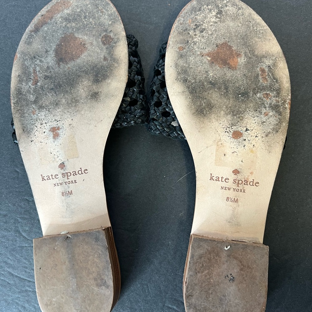 Kate Spade Berlin Woven Sandals Black, 8.5 - Picture 9 of 10